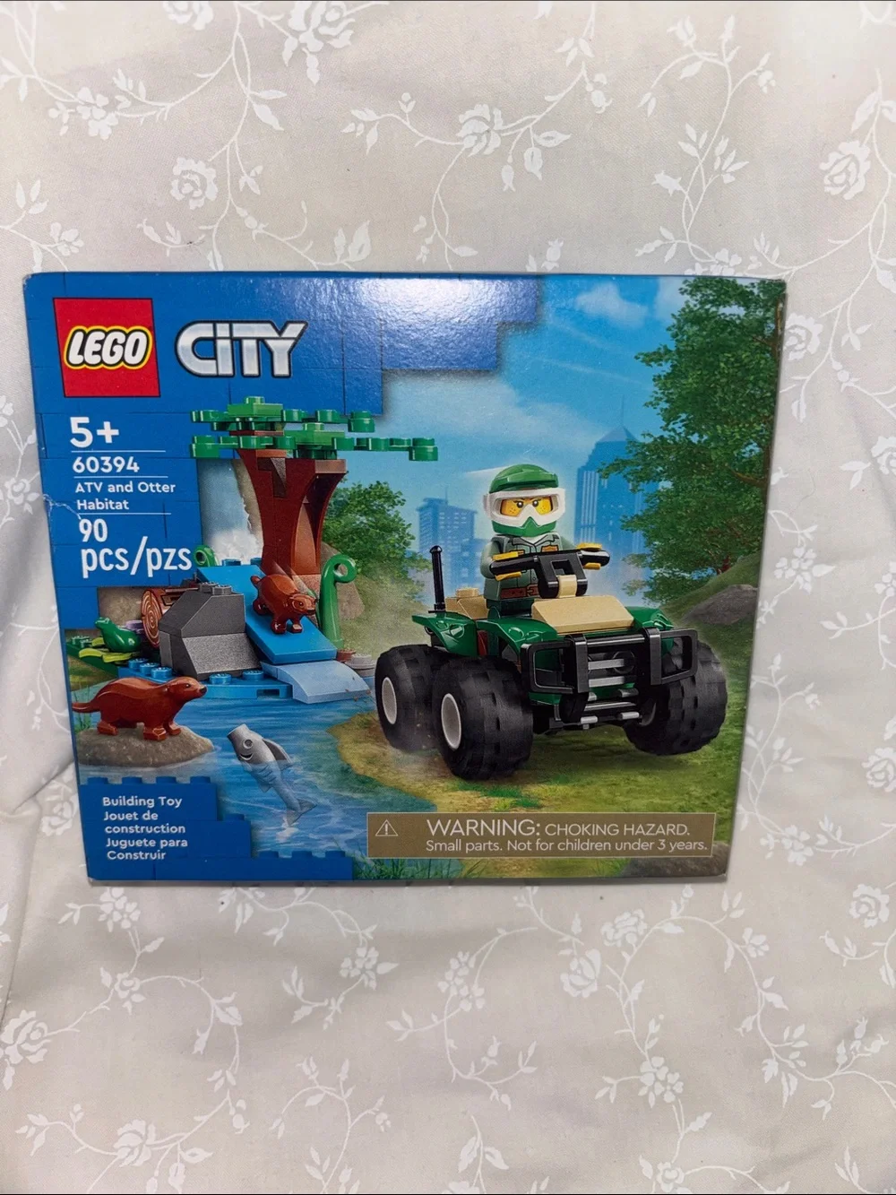 LEGO City Green ATV with Brown Otter Habitat Pieces